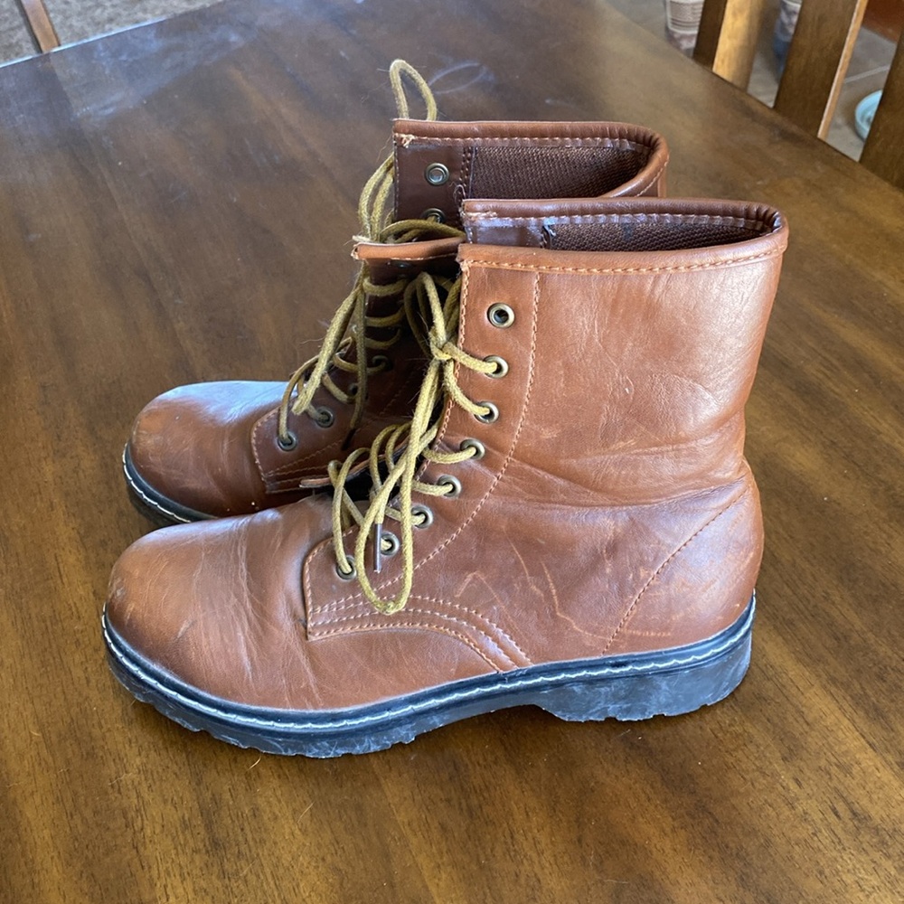 Cathy Jean Brown Lace Up Boots